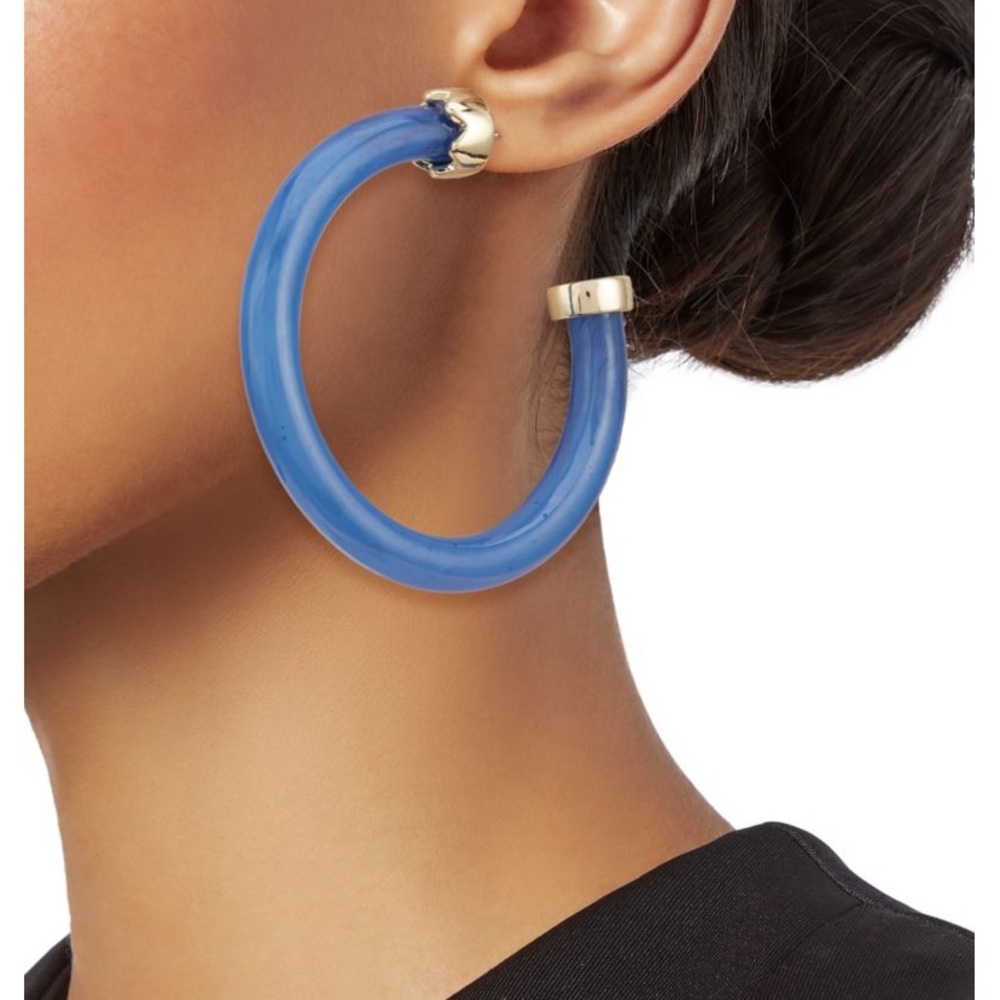 NWT blue resin hoops